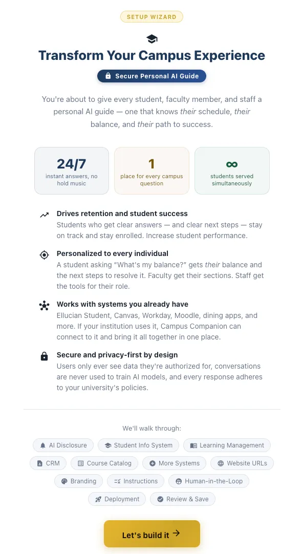 Campus Companion setup wizard