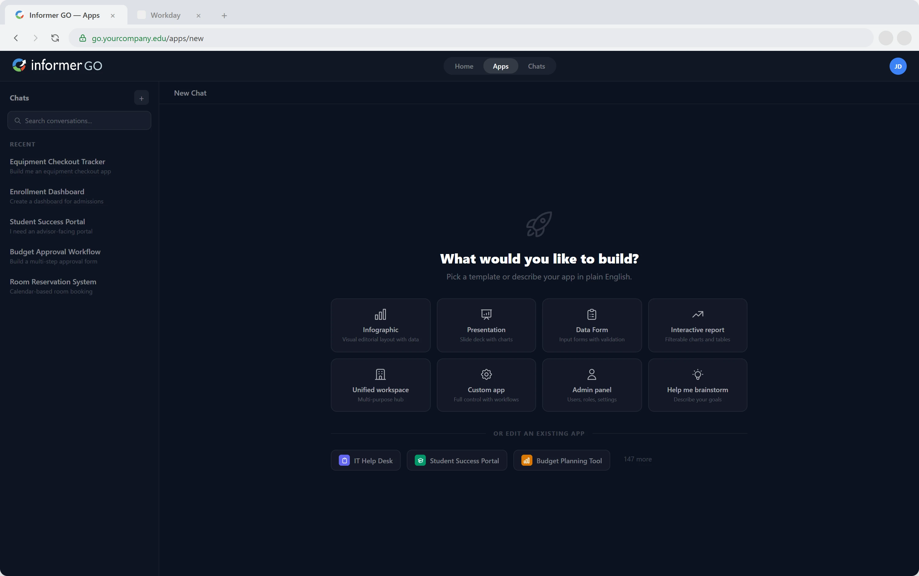 Informer GO in a web browser
