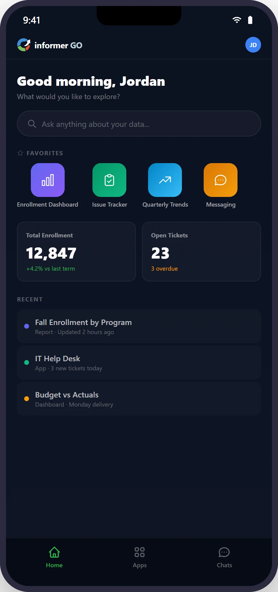 Informer GO on mobile
